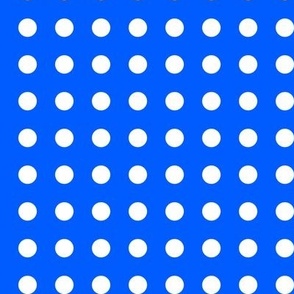 31 Cobalt- Polka Dots on Grid- 1/2 inch- Petal Solids Coordinate- Dopamine Wallpaper- Bright Blue- Indigo- Coastal- Nautical- Summer