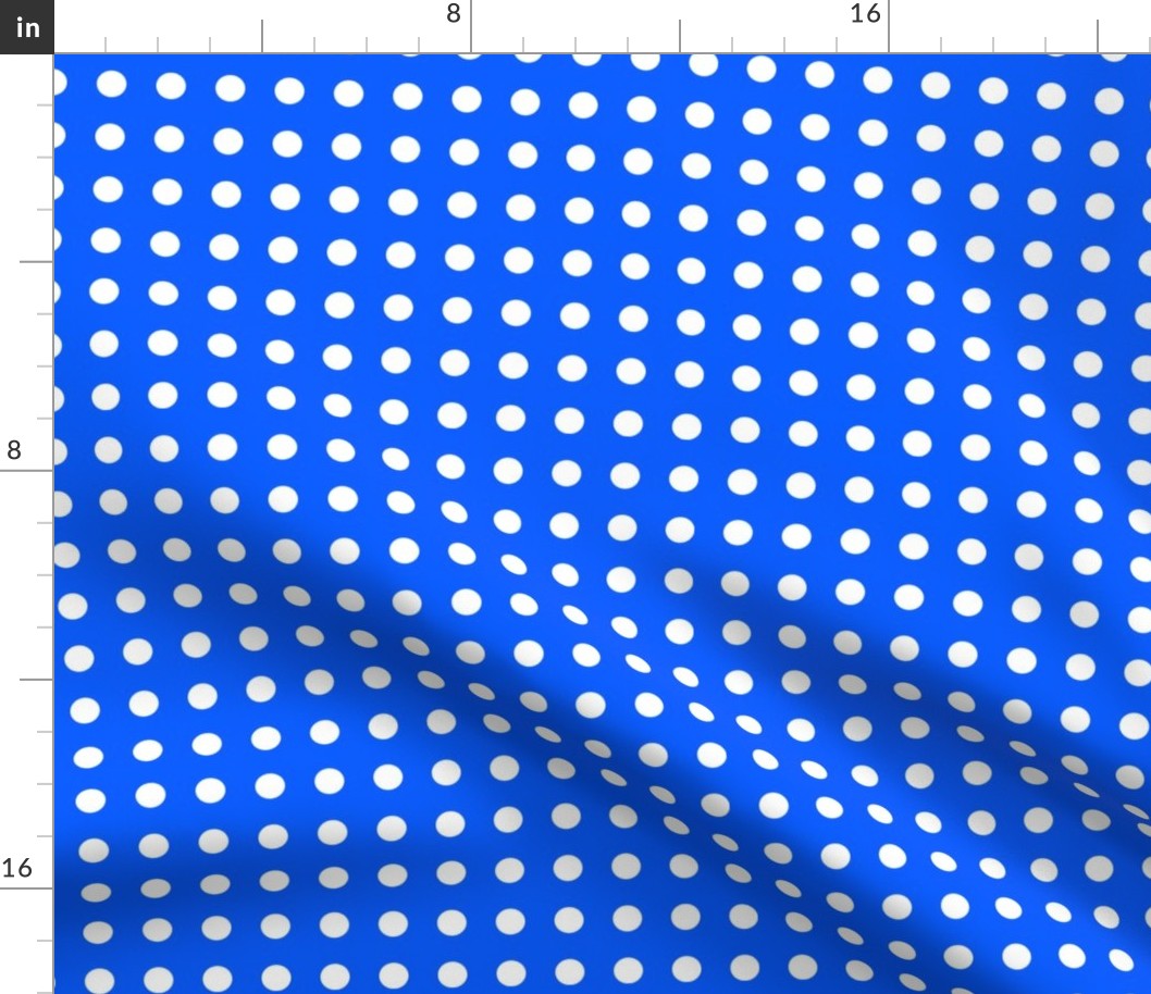 31 Cobalt- Polka Dots on Grid- 1/2 inch- Petal Solids Coordinate- Dopamine Wallpaper- Bright Blue- Indigo- Coastal- Nautical- Summer