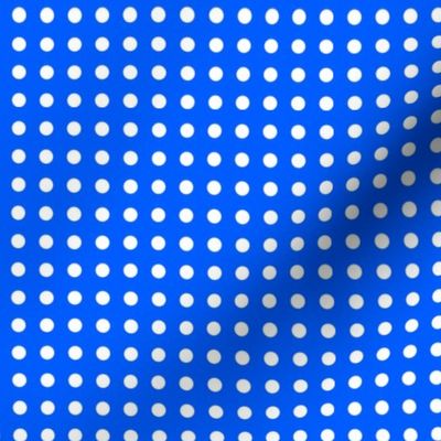 31 Cobalt- Polka Dots on Grid- 1/4 inch- Petal Solids Coordinate- Dopamine Wallpaper- Bright Blue- Indigo- Coastal- Nautical- Summer