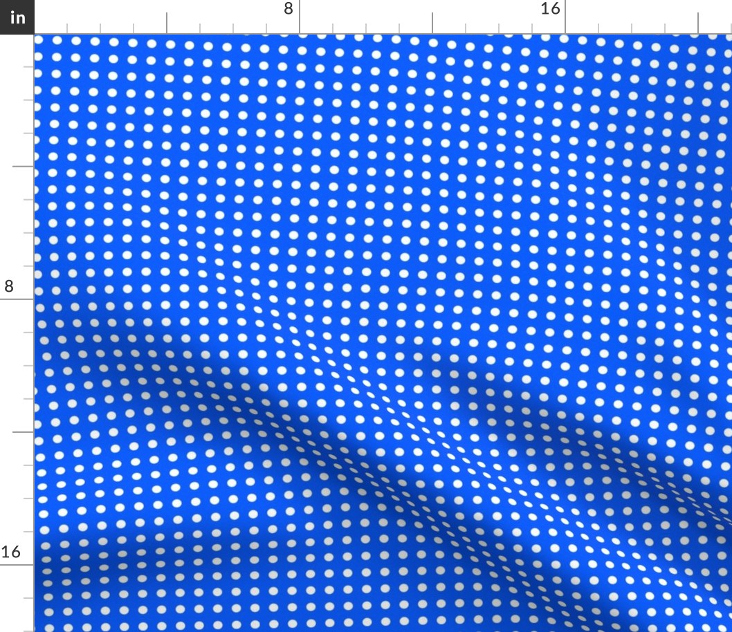 31 Cobalt- Polka Dots on Grid- 1/4 inch- Petal Solids Coordinate- Dopamine Wallpaper- Bright Blue- Indigo- Coastal- Nautical- Summer