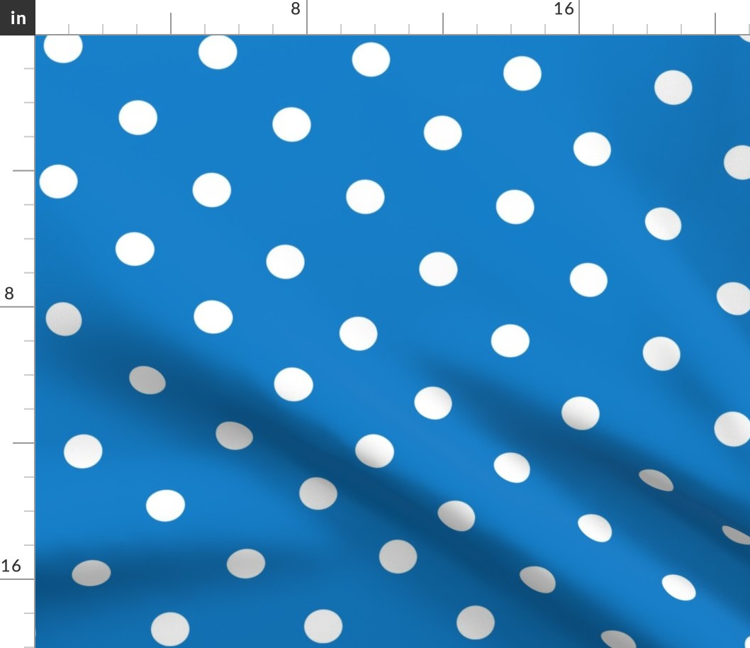 32 Bluebell- Polka Dots- 1 inch- Petal Solids Coordinate- Bright Blue Wallpaper- Bright Blue- Indigo- Coastal- Nautical- Summer