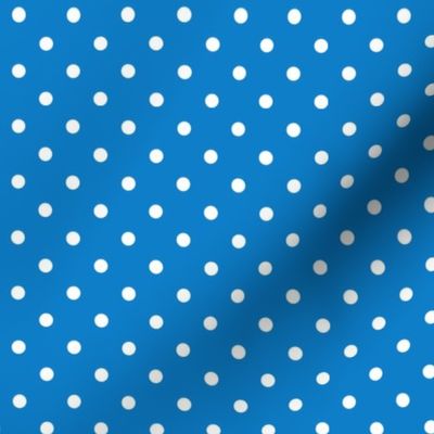 32 Bluebell- Polka Dots- 1/4 inch- Petal Solids Coordinate- Bright Blue Wallpaper- Bright Blue- Indigo- Coastal- Nautical- Summer