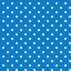 32 Bluebell- Polka Dots- 1/4 inch- Petal Solids Coordinate- Bright Blue Wallpaper- Bright Blue- Indigo- Coastal- Nautical- Summer