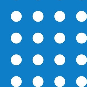 32 Bluebell- Polka Dots on Grid- 1 inch- Petal Solids Coordinate- Bright Blue Wallpaper- Bright Blue- Indigo- Coastal- Nautical- Summer