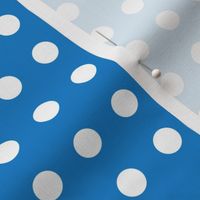 32 Bluebell- Polka Dots on Grid- 1/2 inch- Petal Solids Coordinate- Bright Blue Wallpaper- Bright Blue- Indigo- Coastal- Nautical- Summer