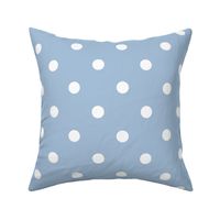 33 Sky Blue- Polka Dots- 1 inch- Petal Solids Coordinate- Soft Blue Wallpaper- Nursery- Baby Blue- Pastel Blue- Soft Blue- Coastal- Nautical