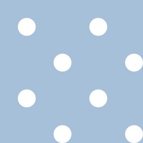 33 Sky Blue- Polka Dots- 1 inch- Petal Solids Coordinate- Soft Blue Wallpaper- Nursery- Baby Blue- Pastel Blue- Soft Blue- Coastal- Nautical