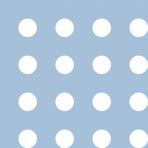 33 Sky Blue- Polka Dots on Grid- 1 inch- Petal Solids Coordinate- Soft Blue Wallpaper- Nursery- Baby Blue- Pastel Blue- Soft Blue- Coastal- Nautical