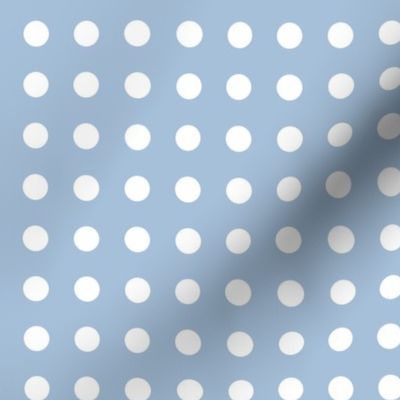 33 Sky Blue- Polka Dots on Grid- 1/2 inch- Petal Solids Coordinate- Soft Blue Wallpaper- Nursery- Baby Blue- Pastel Blue- Soft Blue- Coastal- Nautical