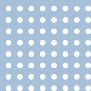33 Sky Blue- Polka Dots on Grid- 1/2 inch- Petal Solids Coordinate- Soft Blue Wallpaper- Nursery- Baby Blue- Pastel Blue- Soft Blue- Coastal- Nautical