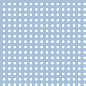 33 Sky Blue- Polka Dots on Grid- 1/4 inch- Petal Solids Coordinate- Soft Blue Wallpaper- Nursery- Baby Blue- Pastel Blue- Soft Blue- Coastal- Nautical