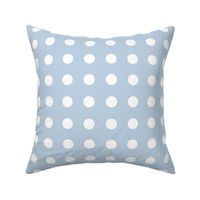 34 Fog- Polka Dots on Grid- 1 inch- Petal Solids Coordinate- Baby Blue Wallpaper- Pastel Blue- Soft Blue- Sky Blue- Coastal- Nautical