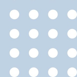 34 Fog- Polka Dots on Grid- 1 inch- Petal Solids Coordinate- Baby Blue Wallpaper- Pastel Blue- Soft Blue- Sky Blue- Coastal- Nautical