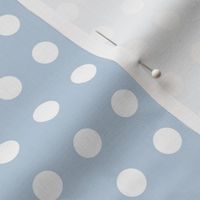 34 Fog- Polka Dots on Grid- 1/2 inch- Petal Solids Coordinate- Baby Blue Wallpaper- Pastel Blue- Soft Blue- Sky Blue- Coastal- Nautical