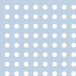 34 Fog- Polka Dots on Grid- 1/2 inch- Petal Solids Coordinate- Baby Blue Wallpaper- Pastel Blue- Soft Blue- Sky Blue- Coastal- Nautical
