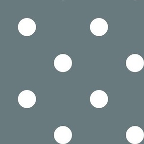 35 Slate- Polka Dots- 1 inch- Petal Solids Coordinate- Neutral Wallpaper- Gray Blue- Grey- Muted Blue- Neutral