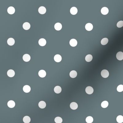 35 Slate- Polka Dots- 1/2 inch- Petal Solids Coordinate- Neutral Wallpaper- Gray Blue- Grey- Muted Blue- Neutral