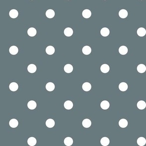 35 Slate- Polka Dots- 1/2 inch- Petal Solids Coordinate- Neutral Wallpaper- Gray Blue- Grey- Muted Blue- Neutral