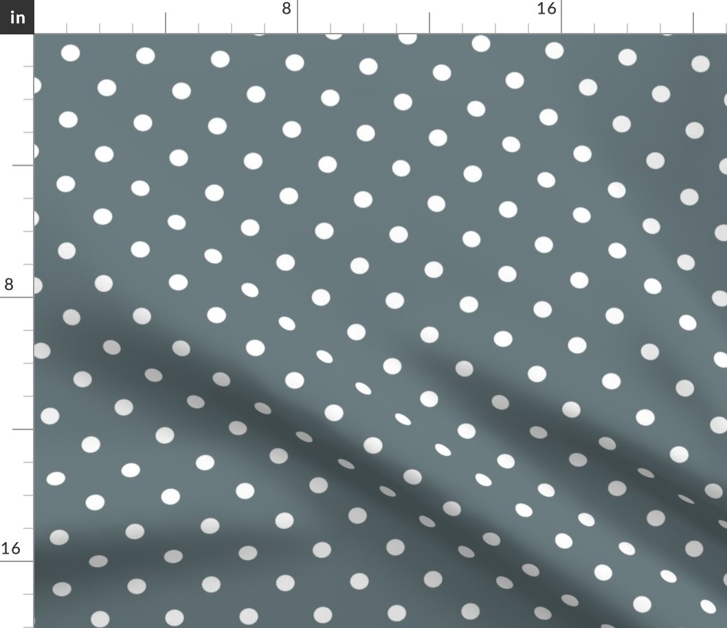 35 Slate- Polka Dots- 1/2 inch- Petal Solids Coordinate- Neutral Wallpaper- Gray Blue- Grey- Muted Blue- Neutral
