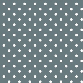 35 Slate- Polka Dots- 1/4 inch- Petal Solids Coordinate- Neutral Wallpaper- Gray Blue- Grey- Muted Blue- Neutral