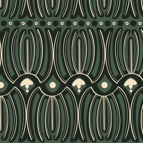 Lined Floral Vases - Green, Black, Sandstone