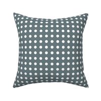 35 Slate- Polka Dots on Grid- 1/2 inch- Petal Solids Coordinate- Neutral Wallpaper- Gray Blue- Grey- Muted Blue- Neutral