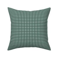 36 Pine- Polka Dots on Grid- 1/4 inch- Petal Solids Coordinate- Dark Green Wallpaper- Teal Green- Gray- Pine- Muted Green- Forest- Neutral Green- Christmas