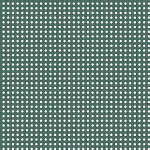 36 Pine- Polka Dots on Grid- 1/8 inch- Petal Solids Coordinate- Dark Green Wallpaper- Teal Green- Gray- Pine- Muted Green- Forest- Neutral Green- Christmas