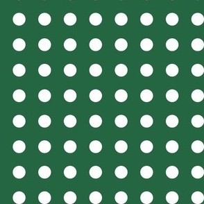 37 Emerald- Polka Dots on Grid- 1/2 inch- Petal Solids Coordinate- Dark Green Wallpaper- Forest Green- Pine Green- Christmas- Holidays