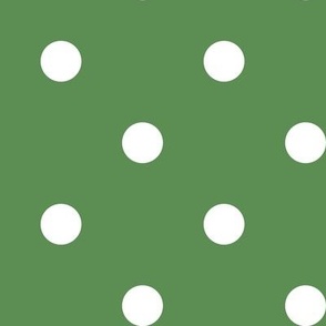 38 Kelly Green- Polka Dots- 1 inch- Petal Solids Coordinate- Dark Green Wallpaper- Forest- Pine- Emerald- Christmas- Holidays