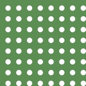 38 Kelly Green- Polka Dots on Grid- 1/2 inch- Petal Solids Coordinate- Dark Green Wallpaper- Forest- Pine- Emerald- Christmas- Holidays