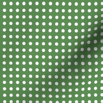 38 Kelly Green- Polka Dots on Grid- 1/4 inch- Petal Solids Coordinate- Dark Green Wallpaper- Forest- Pine- Emerald- Christmas- Holidays