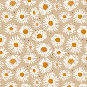 Bumblebee - Daisies in vintage dark peach M