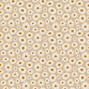 Bumblebee - Daisies in vintage dark peach Small