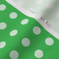 39 Grass Green- Polka Dots on Grid- 1/2 inch- Kelly Green- Emerald- Bright Green- Christmas- Holidays- Spring