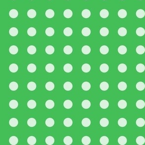 39 Grass Green- Polka Dots on Grid- 1/2 inch- Kelly Green- Emerald- Bright Green- Christmas- Holidays- Spring