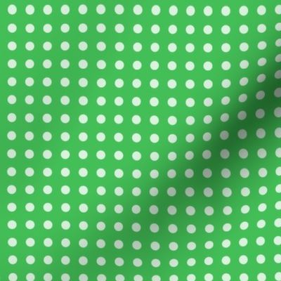 39 Grass Green- Polka Dots on Grid- 1/4 inch- Kelly Green- Emerald- Bright Green- Christmas- Holidays- Spring