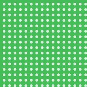 39 Grass Green- Polka Dots on Grid- 1/4 inch- Kelly Green- Emerald- Bright Green- Christmas- Holidays- Spring