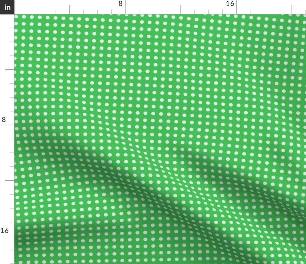 39 Grass Green- Polka Dots on Grid- 1/4 inch- Kelly Green- Emerald- Bright Green- Christmas- Holidays- Spring