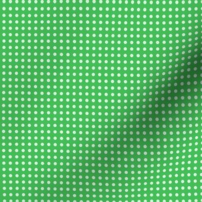 39 Grass Green- Polka Dots on Grid- 1/8 inch- Kelly Green- Emerald- Bright Green- Christmas- Holidays- Spring