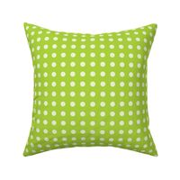 40 Lime Green- Polka Dots on Grid- 1/2 inch-  Petal Solids Coordinate- Dopamine Wallpaper- Bright Green- Light Green- Summer- Spring