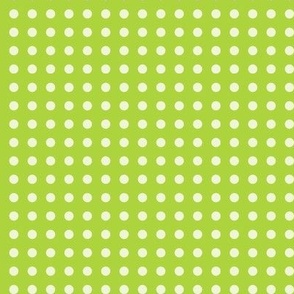 40 Lime Green- Polka Dots on Grid- 1/4 inch-  Petal Solids Coordinate- Dopamine Wallpaper- Bright Green- Light Green- Summer- Spring