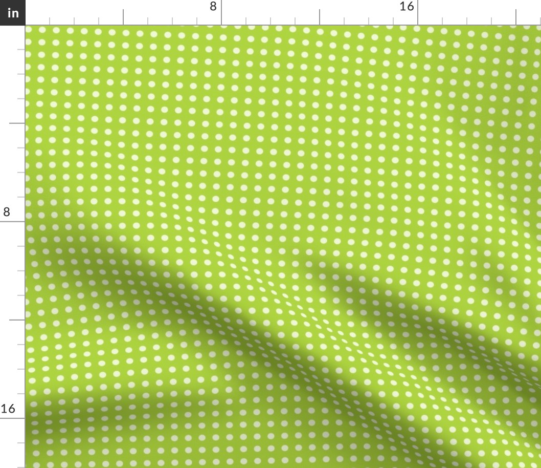 40 Lime Green- Polka Dots on Grid- 1/4 inch-  Petal Solids Coordinate- Dopamine Wallpaper- Bright Green- Light Green- Summer- Spring