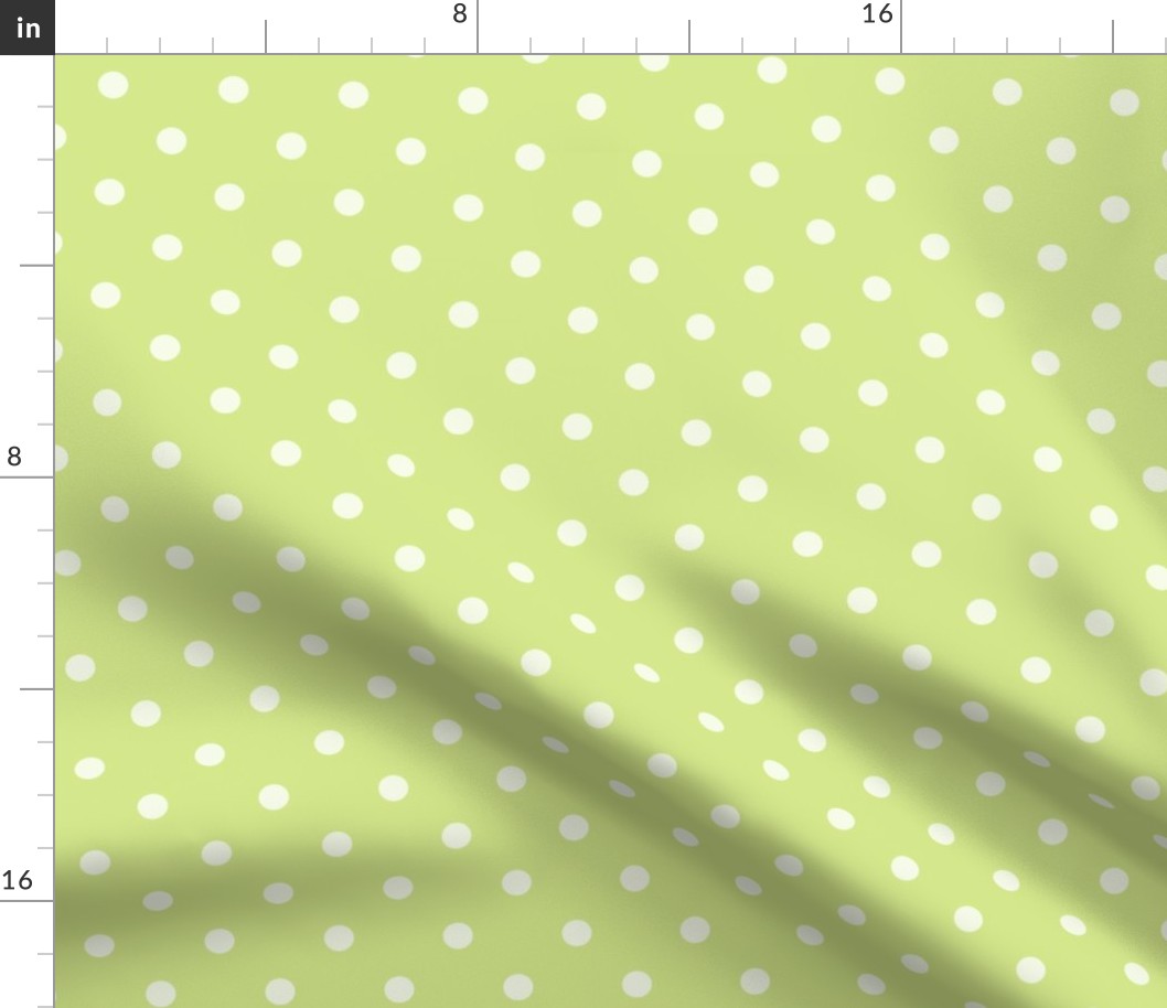 41 Honeydew- Polka Dots- 1/2 inch- Petal Solids Coordinate- Nursery Wallpaper- Bright- Light Green- Pastel- Summer- Spring