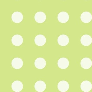 41 Honeydew- Polka Dots on Grid- 1 inch- Petal Solids Coordinate- Nursery Wallpaper- Bright- Light Green- Pastel- Summer- Spring