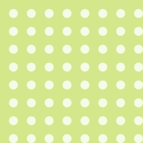 41 Honeydew- Polka Dots on Grid- 1/2 inch- Petal Solids Coordinate- Nursery Wallpaper- Bright- Light Green- Pastel- Summer- Spring