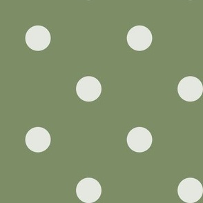 42 Sage- Polka Dots- 1 inch- Petal Solids Coordinate- Earthy Green Wallpaper- Gray Green- Pine- Muted Green- Forest- Neutral Earthy Green