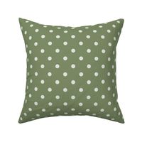 42 Sage- Polka Dots- 1/2 inch- Petal Solids Coordinate- Earthy Green Wallpaper- Gray Green- Pine- Muted Green- Forest- Neutral Earthy Green