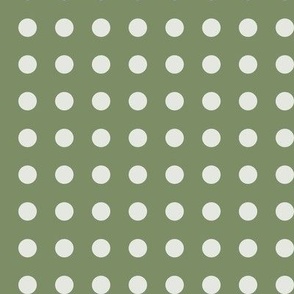 42 Sage- Polka Dots on Grid- 1/2 inch- Petal Solids Coordinate- Earthy Green Wallpaper- Gray Green- Pine- Muted Green- Forest- Neutral Earthy Green