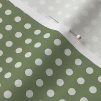 42 Sage- Polka Dots on Grid- 1/4 inch- Petal Solids Coordinate- Earthy Green Wallpaper- Gray Green- Pine- Muted Green- Forest- Neutral Earthy Green